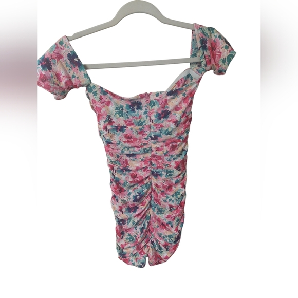 Lovers + Friends Pink Blue Off-Shoulder Bodycon Mini Dress - Picture 3 of 5